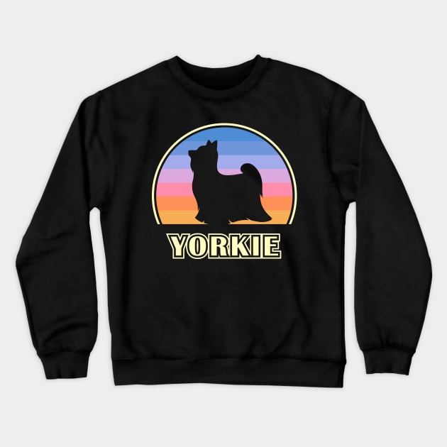 Yorkie Vintage Sunset Yorkshire Terrier Dog Crewneck Sweatshirt by millersye